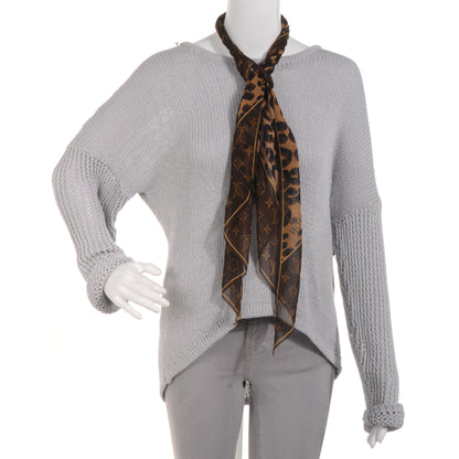 Louis Vuitton Silk Leopard and Monogram Scarf 2 of 5