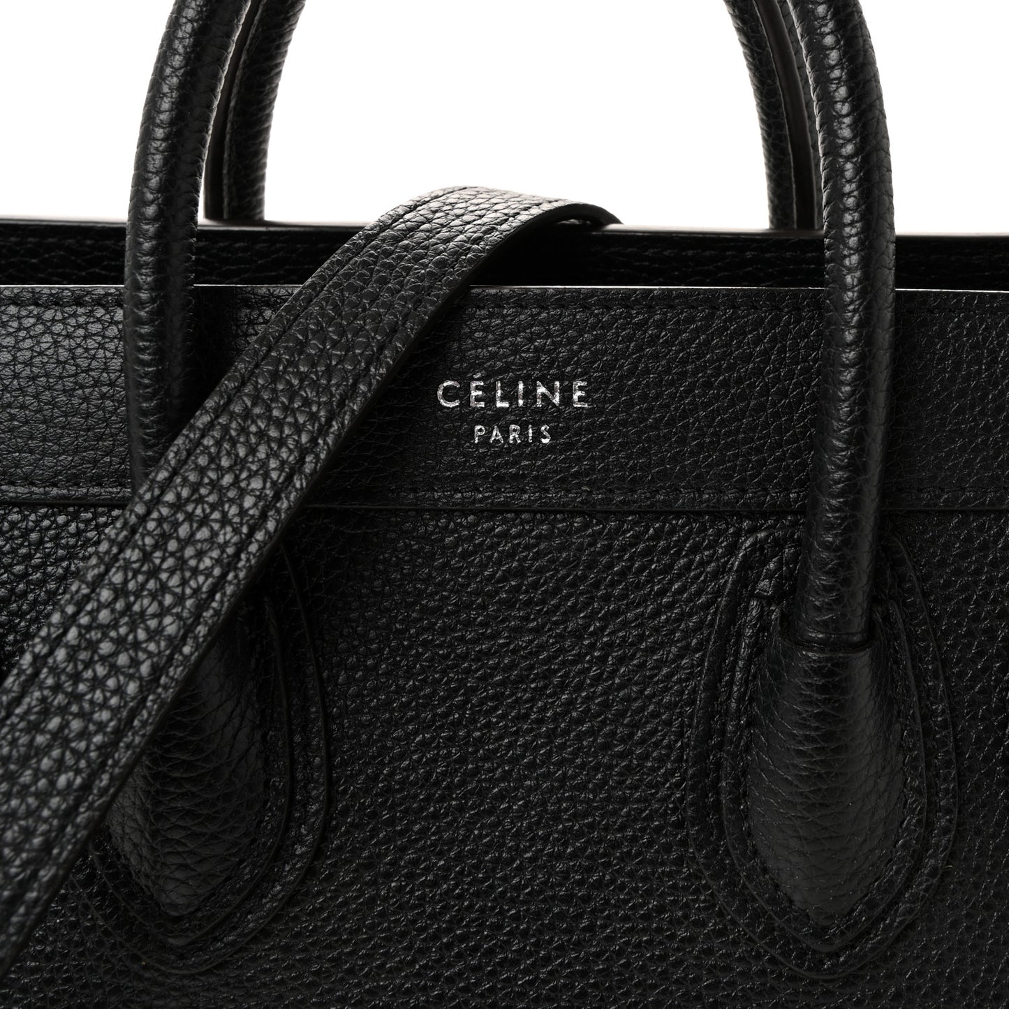 Drummed Calfskin Nano Luggage Black