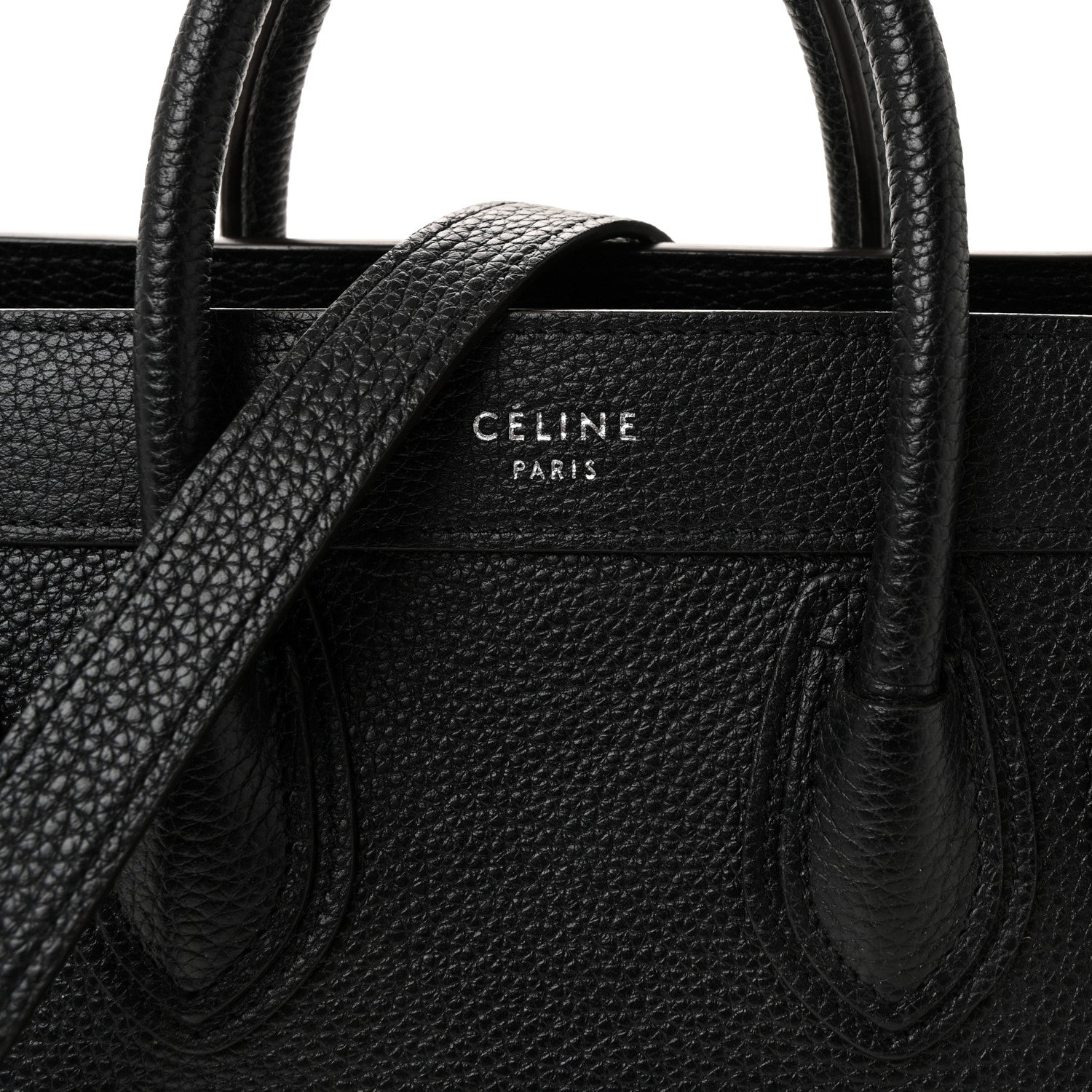 Celine Drummed Calfskin Nano Luggage Black 8 of 10