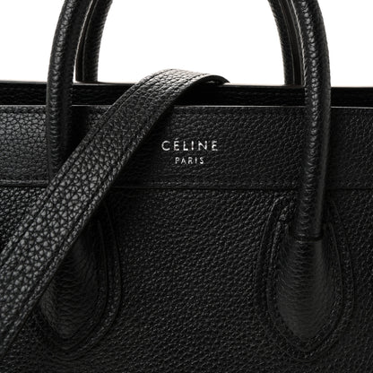 Celine Drummed Calfskin Nano Luggage Black 8 of 10