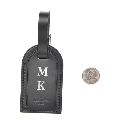 Louis Vuitton Calfskin Luggage Tag Black 2 of 4