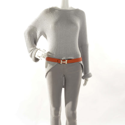 Hermes Togo Box 32mm H Belt 90 Orange Chocolate 2 of 8