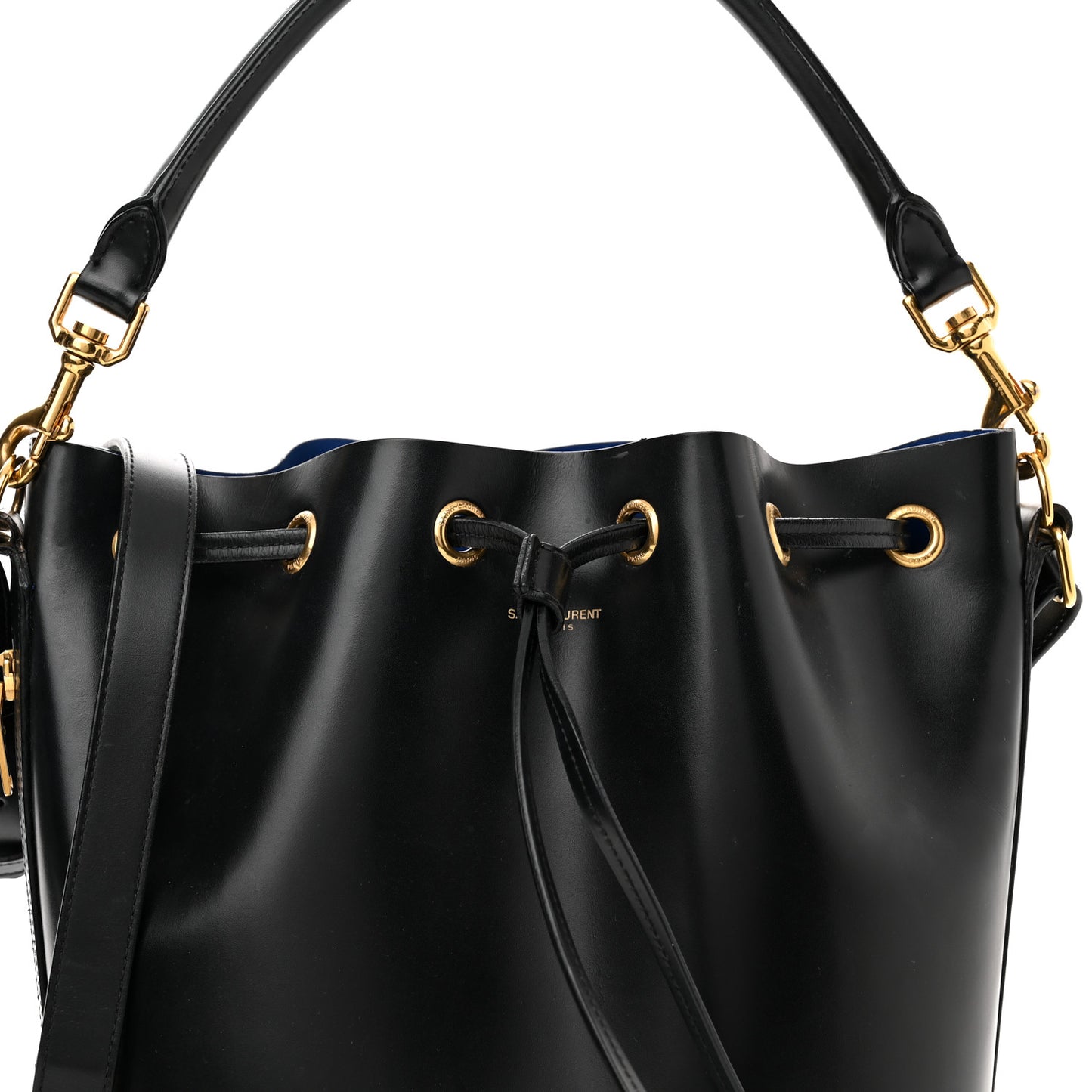 Calfskin Medium Emmanuelle Bucket Bag Black