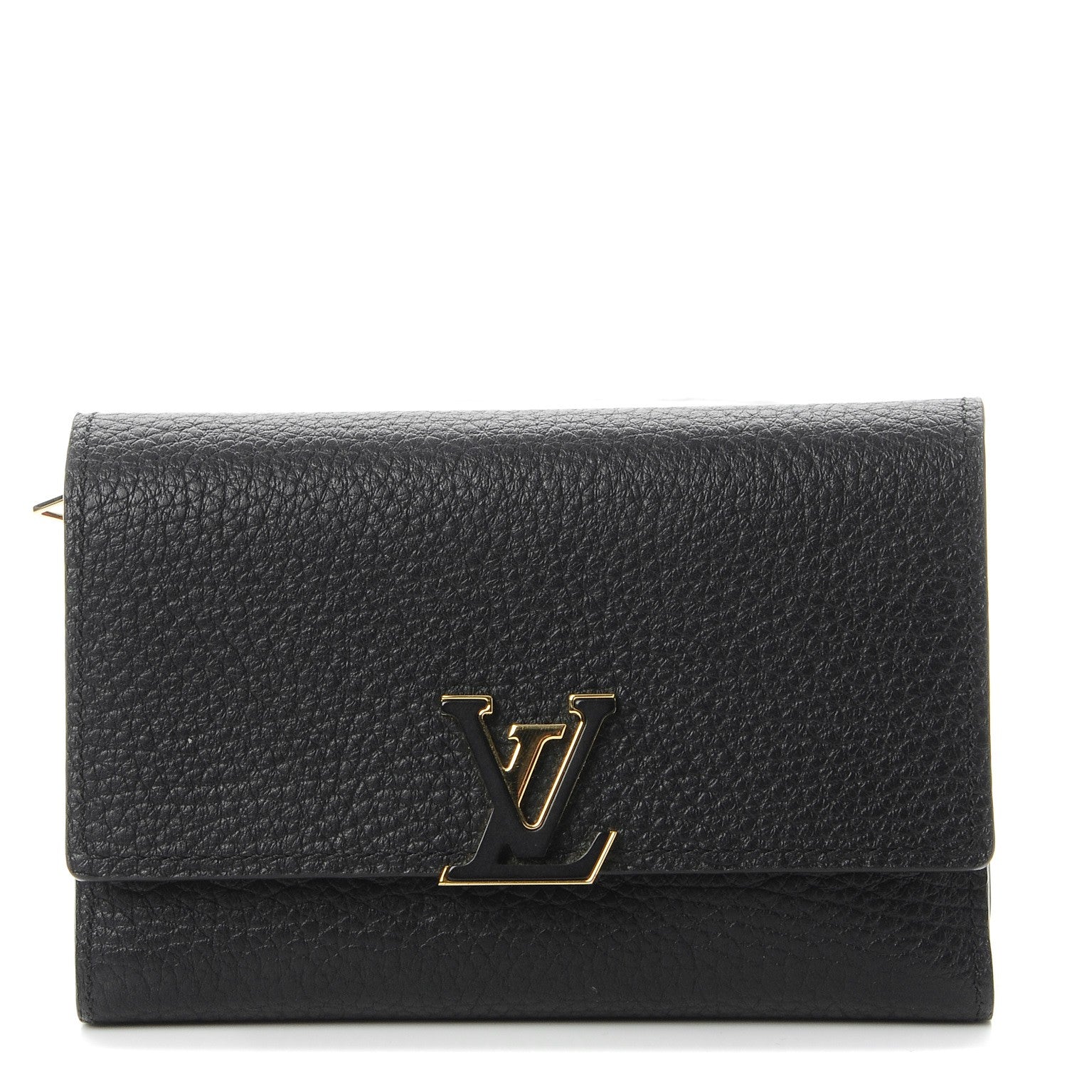 Louis Vuitton Taurillon Capucines Compact Wallet Black 1 of 8