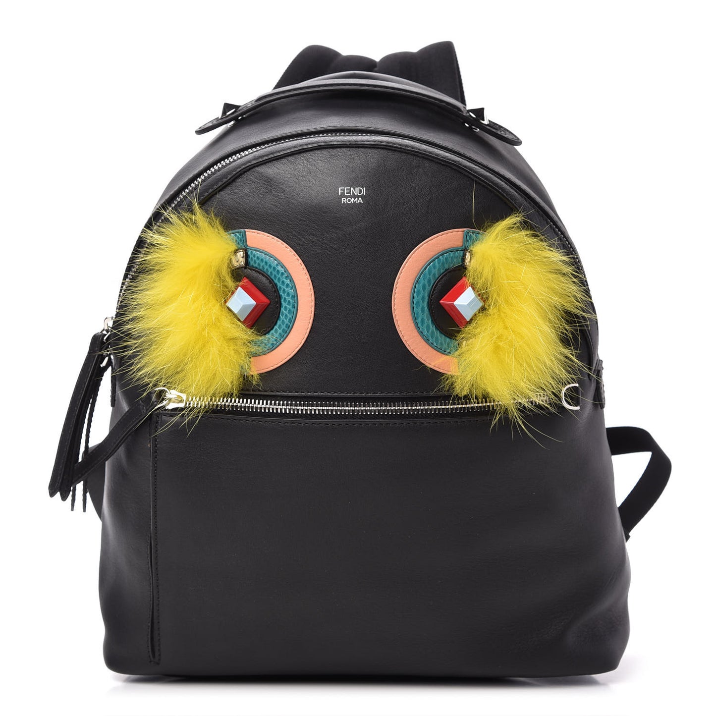 Vitello Dolce Fox Elaphe Ayers Hypnoteyes Large Backpack Black Giallo Multicolor