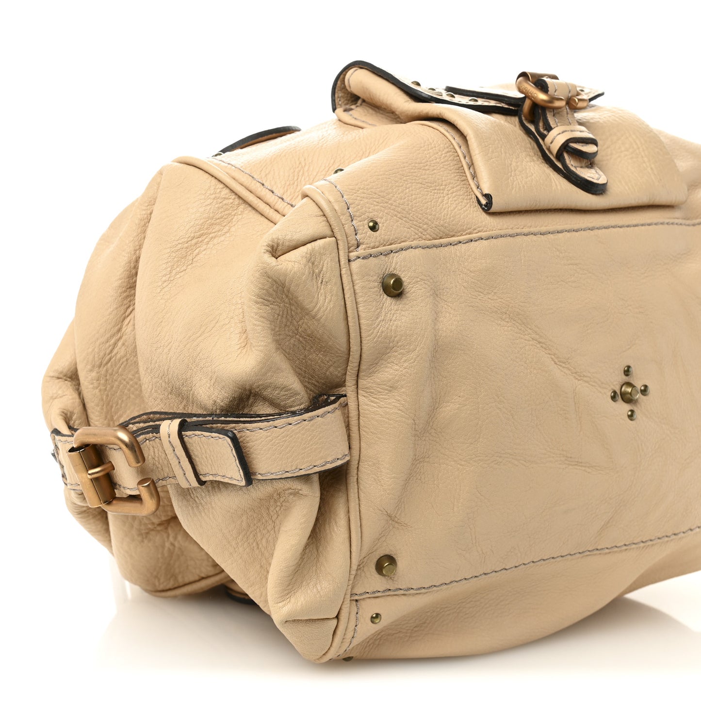 Calfskin Paddington Front Pocket Tote Creme