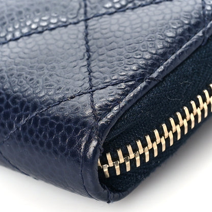 Chanel Caviar Quilted Zip Around Coin Purse Navy 9 of 10