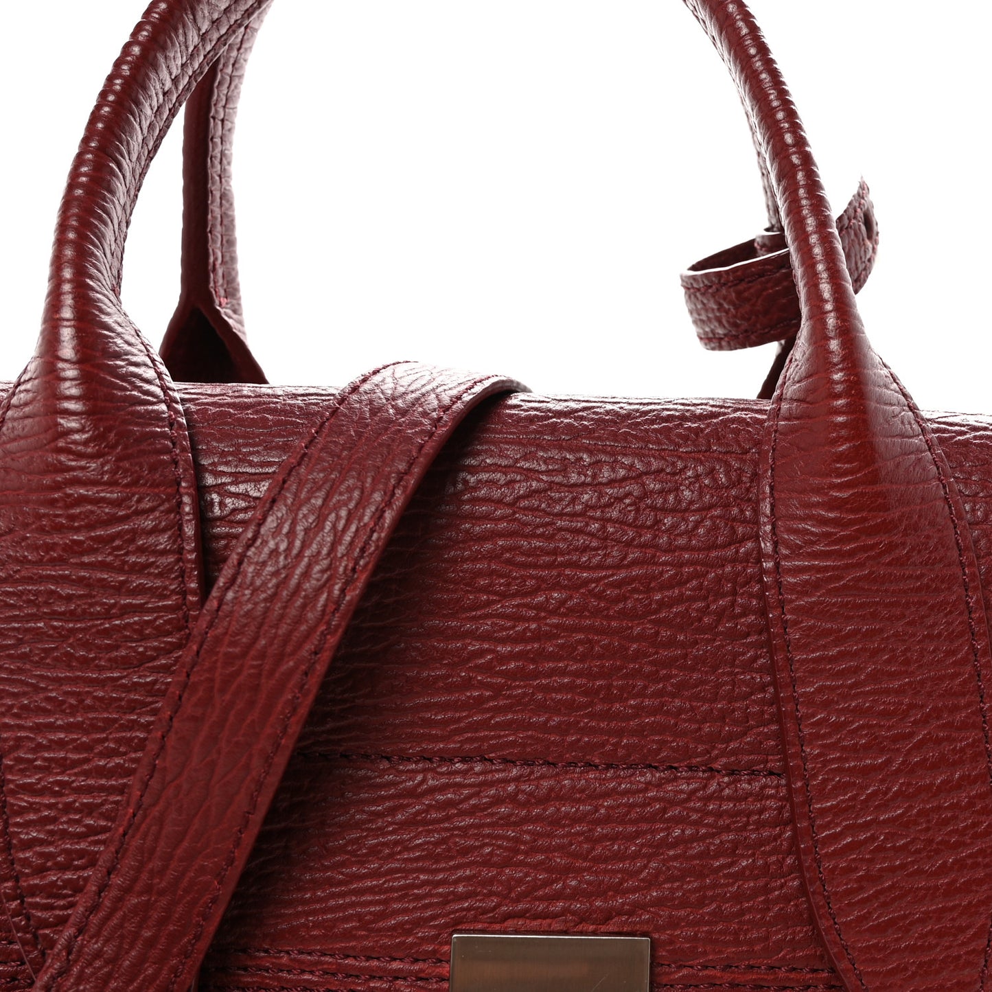 Textured Calfskin Medium Pashli Satchel Burgundy