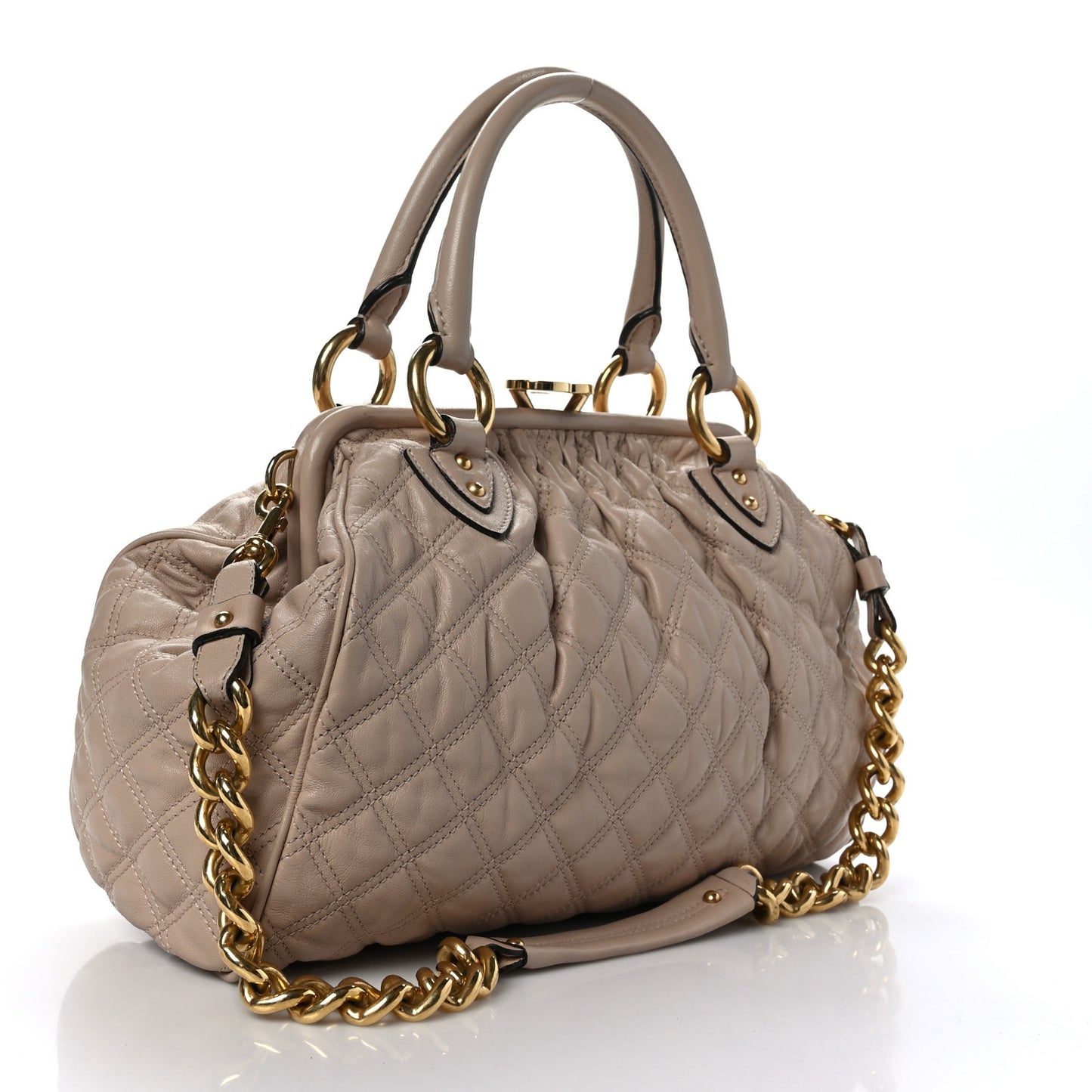 Calfskin Quilted Stam Beige