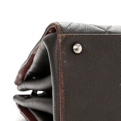 Chanel Caviar Quilted Large CC Accordion Shopping Bag Brown 13 of 15