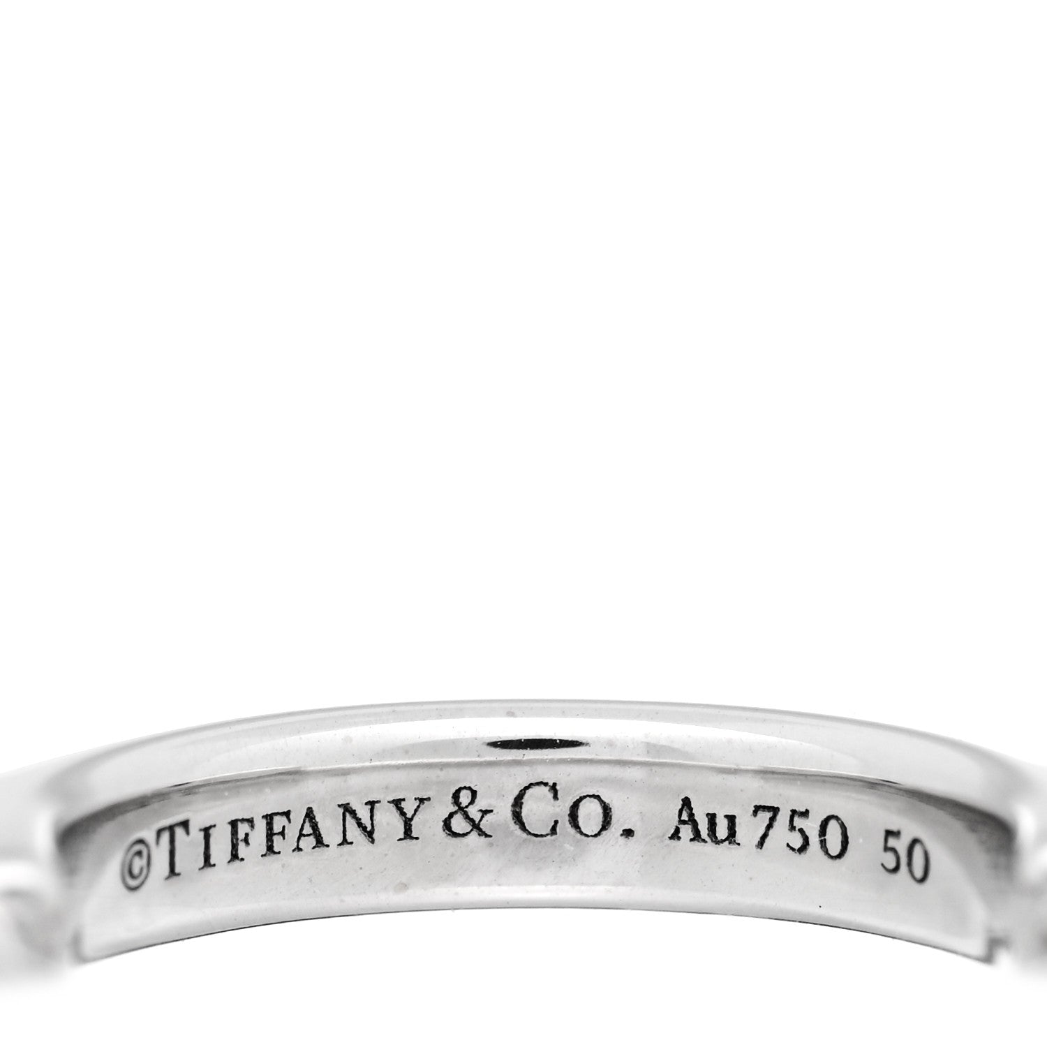 Tiffany 18K White Gold Lock Ring 44 3 4 of 4