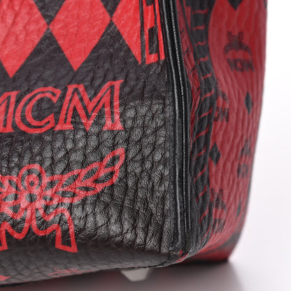 MCM Visetos Baroque Print Kira North South Shopper Tote Red 11 of 13