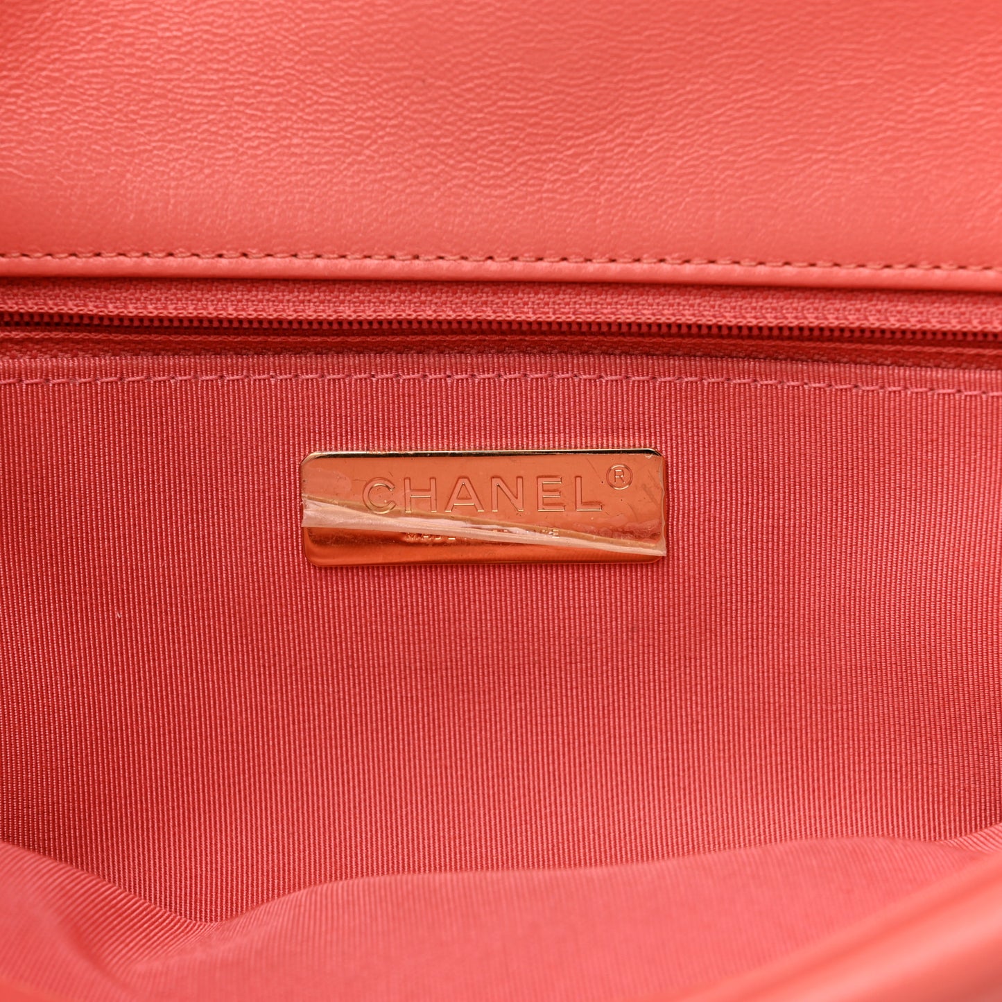 Goatskin Quilted Large Chanel 19 Flap Coral