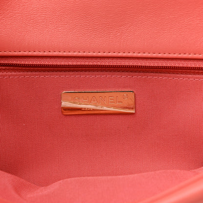 Chanel Goatskin Quilted Large Chanel 19 Flap Coral 6 of 10