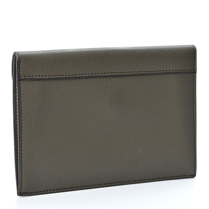 Celine Smooth Calfskin Tie Knot Companion Pouch Dark Khaki 2 of 7