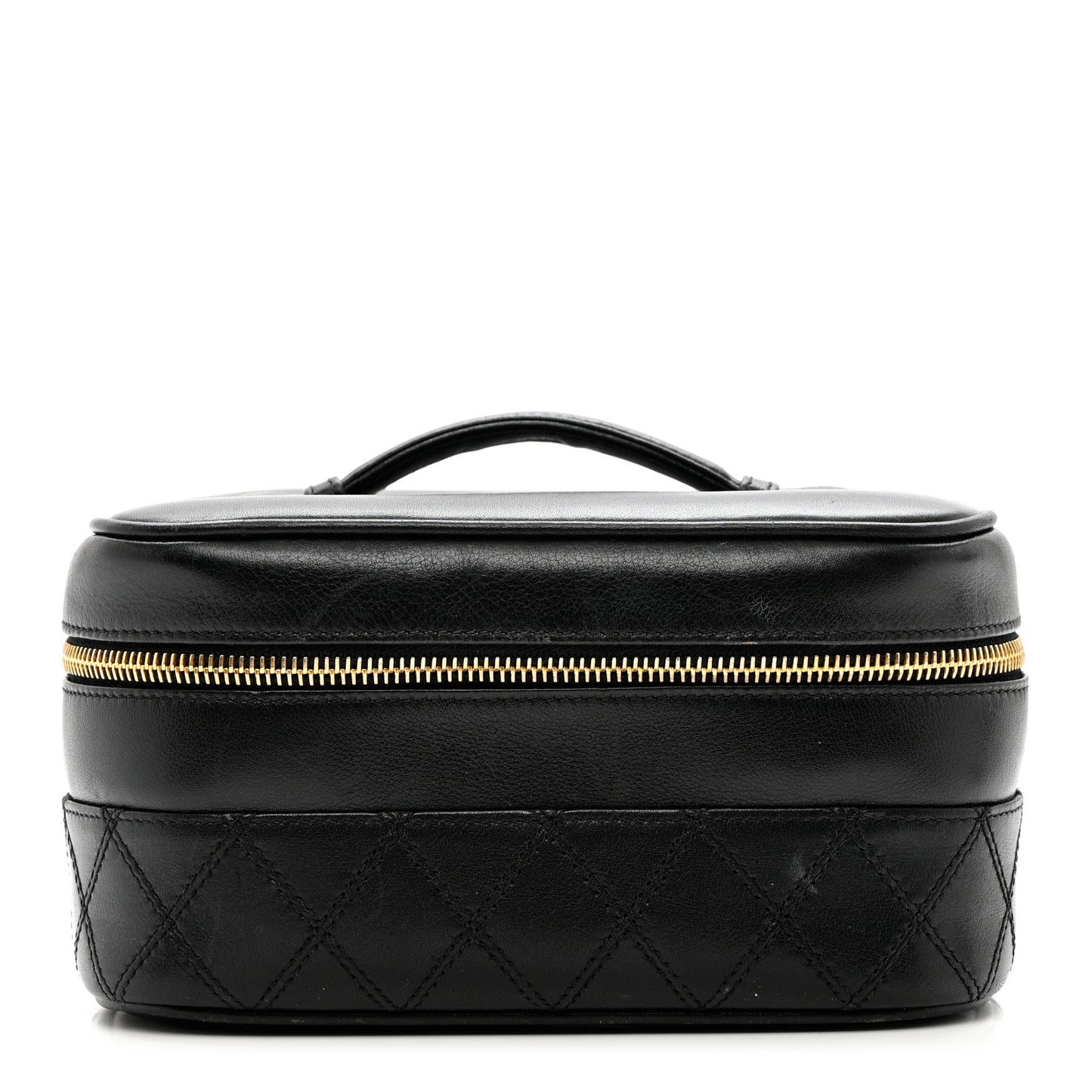 Lambskin Vanity Cosmetic Case Black