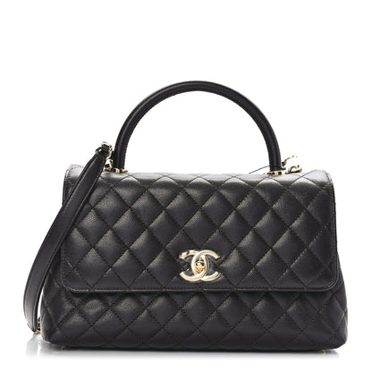 Chanel Caviar Quilted Small Coco Handle Flap Dark Brown 1 of 9