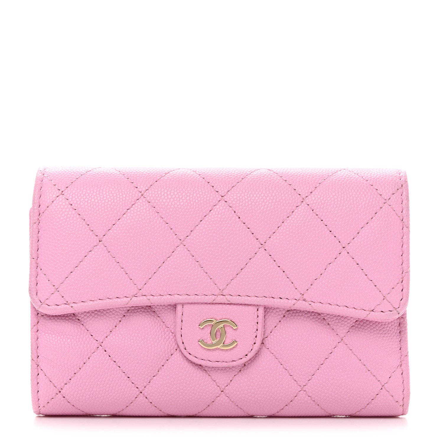 Chanel Caviar Quilted Medium Flap Wallet Pink 1 of 9