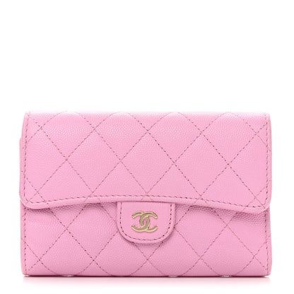 Chanel Caviar Quilted Medium Flap Wallet Pink 1 of 9