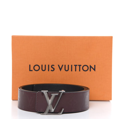 Louis Vuitton Calfskin Illusion Monogram 40mm LV Pyramide Belt 100 40 Burgundy 8 of 8