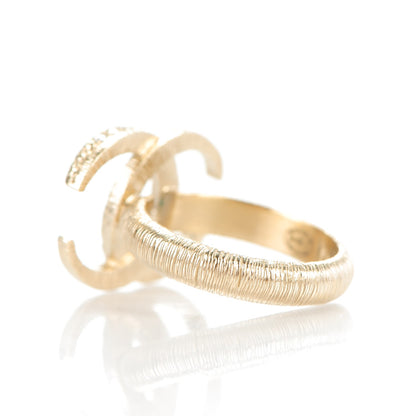 Chanel Crystal CC Ring 54 7 Gold 3 of 5