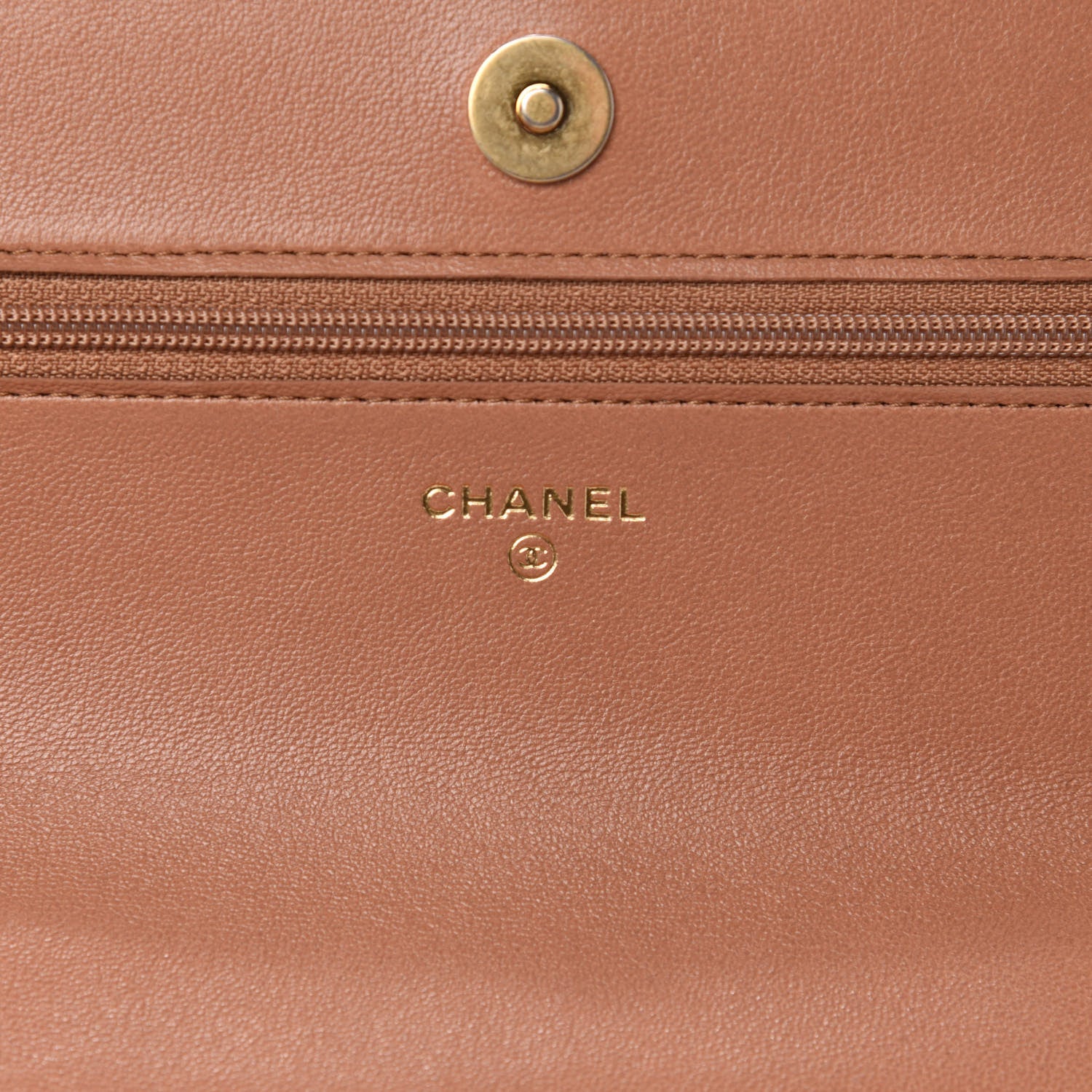 Chanel Lambskin Quilted 19 Wallet On Chain WOC Brown 10 of 14