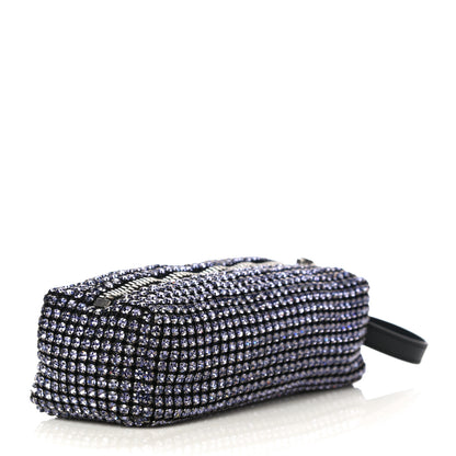Alexander Wang Mesh Crystal Rhinestone Pencil Pochette Black Purple 3 of 11