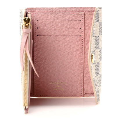Louis Vuitton Damier Azur Victorine Wallet Rose Ballerine 5 of 7