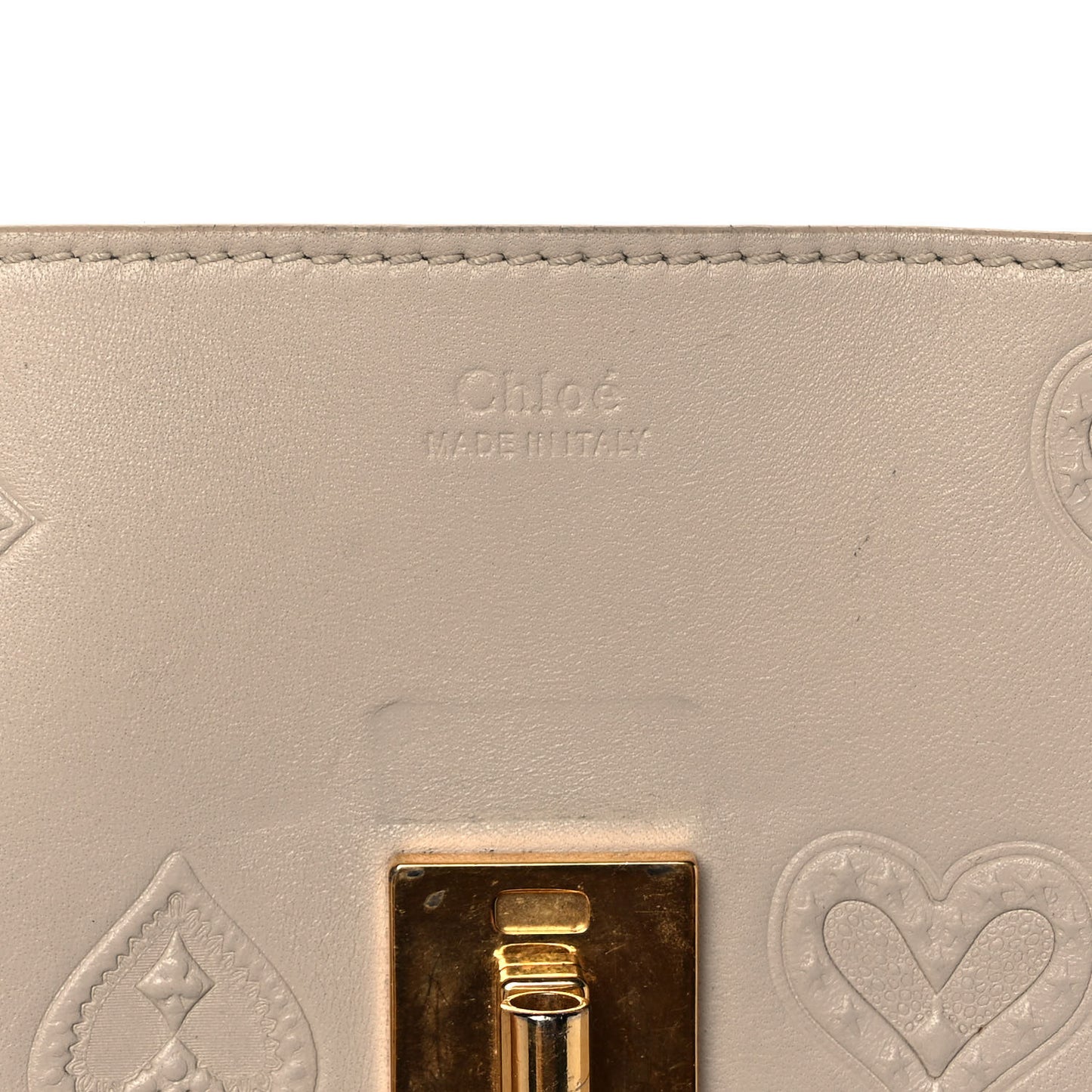 Calfskin Embossed Small Drew Shoulder Bag Abstract White