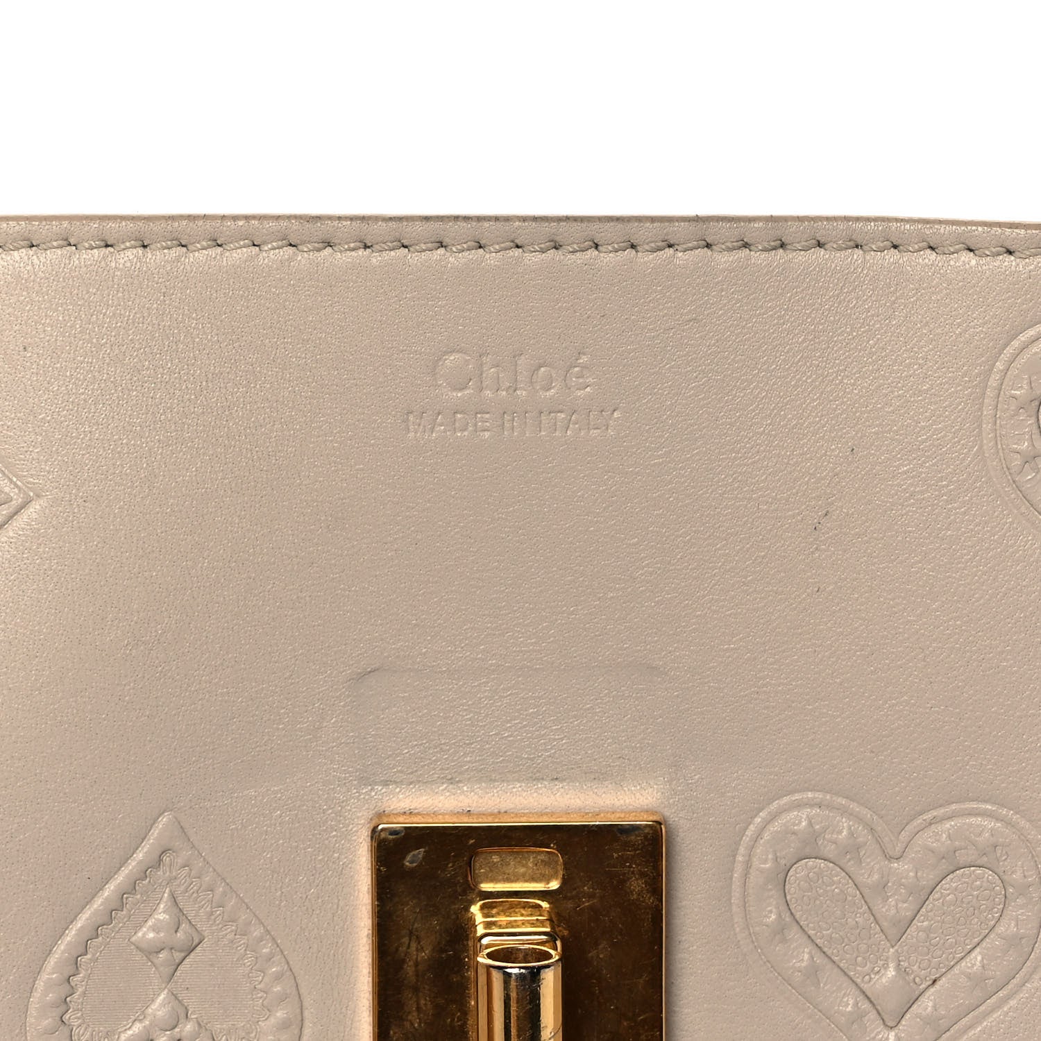 Chloe Calfskin Embossed Small Drew Shoulder Bag Abstract White 6 of 14