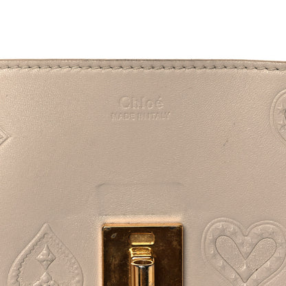 Chloe Calfskin Embossed Small Drew Shoulder Bag Abstract White 6 of 14