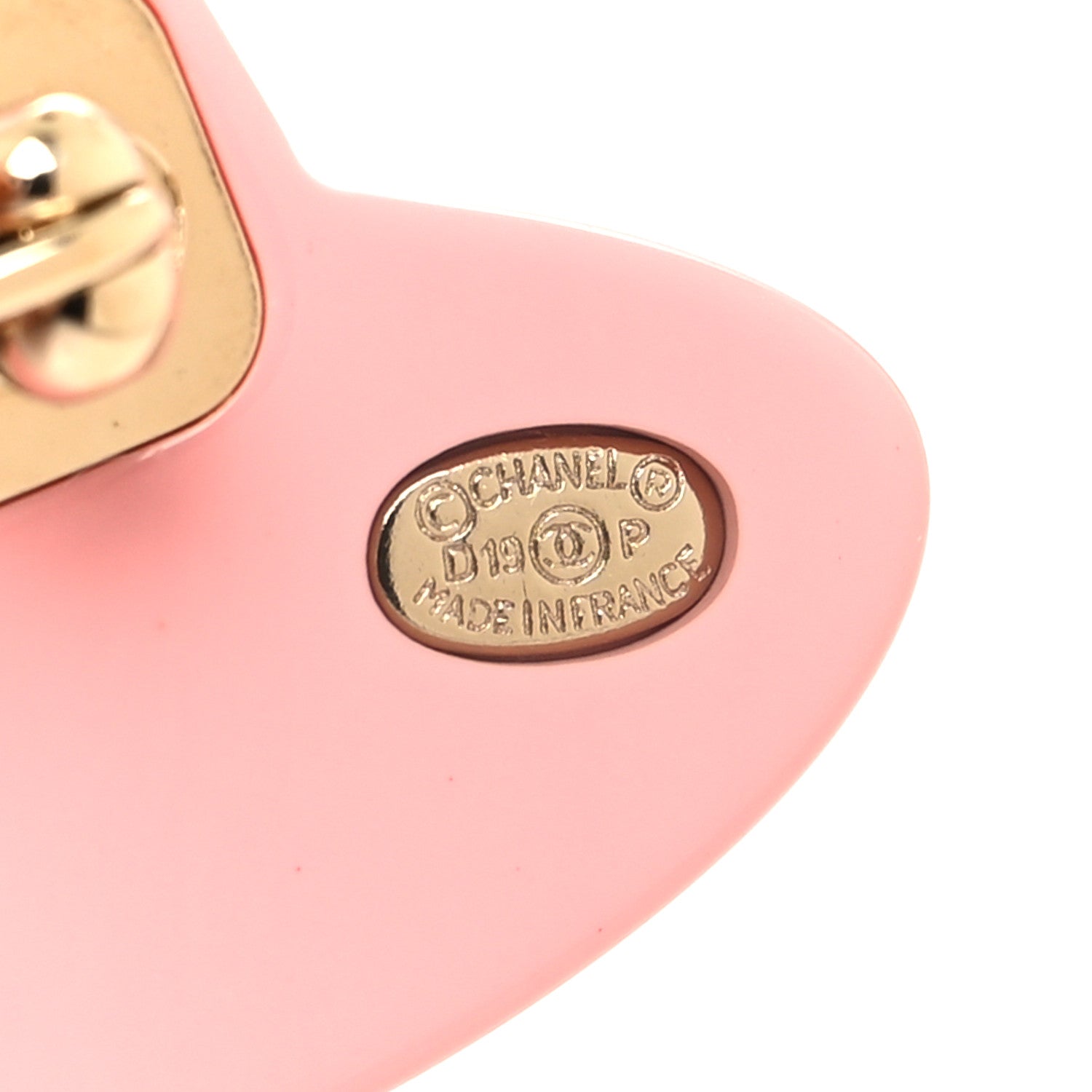 Chanel Resin Icon Manga Hat Brooch Pink White Gold 3 of 4