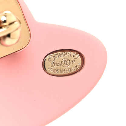 Chanel Resin Icon Manga Hat Brooch Pink White Gold 3 of 4