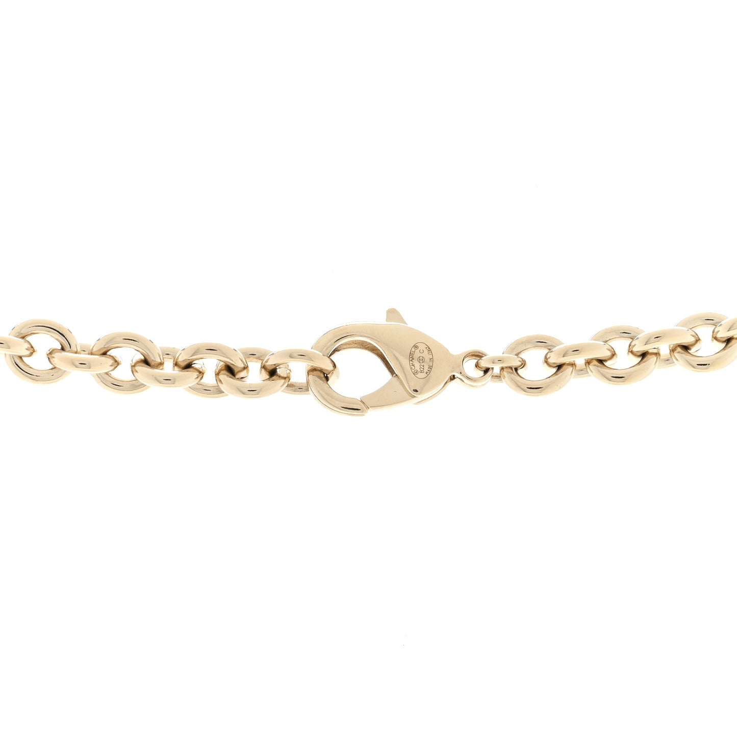 Metal CC Heart Locket Necklace Gold
