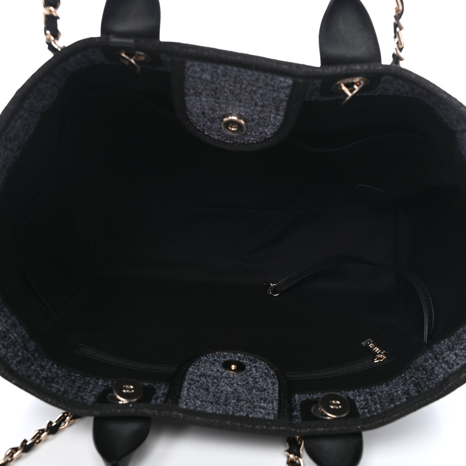 Chanel Lurex Boucle Medium Deauville Tote Black 5 of 11