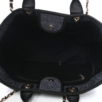 Chanel Lurex Boucle Medium Deauville Tote Black 5 of 11