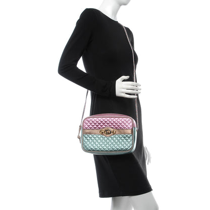 Gucci Laminated Nappa Trapuntata Small Zumi Shoulder Bag Rosa Lago Rame 2 of 8