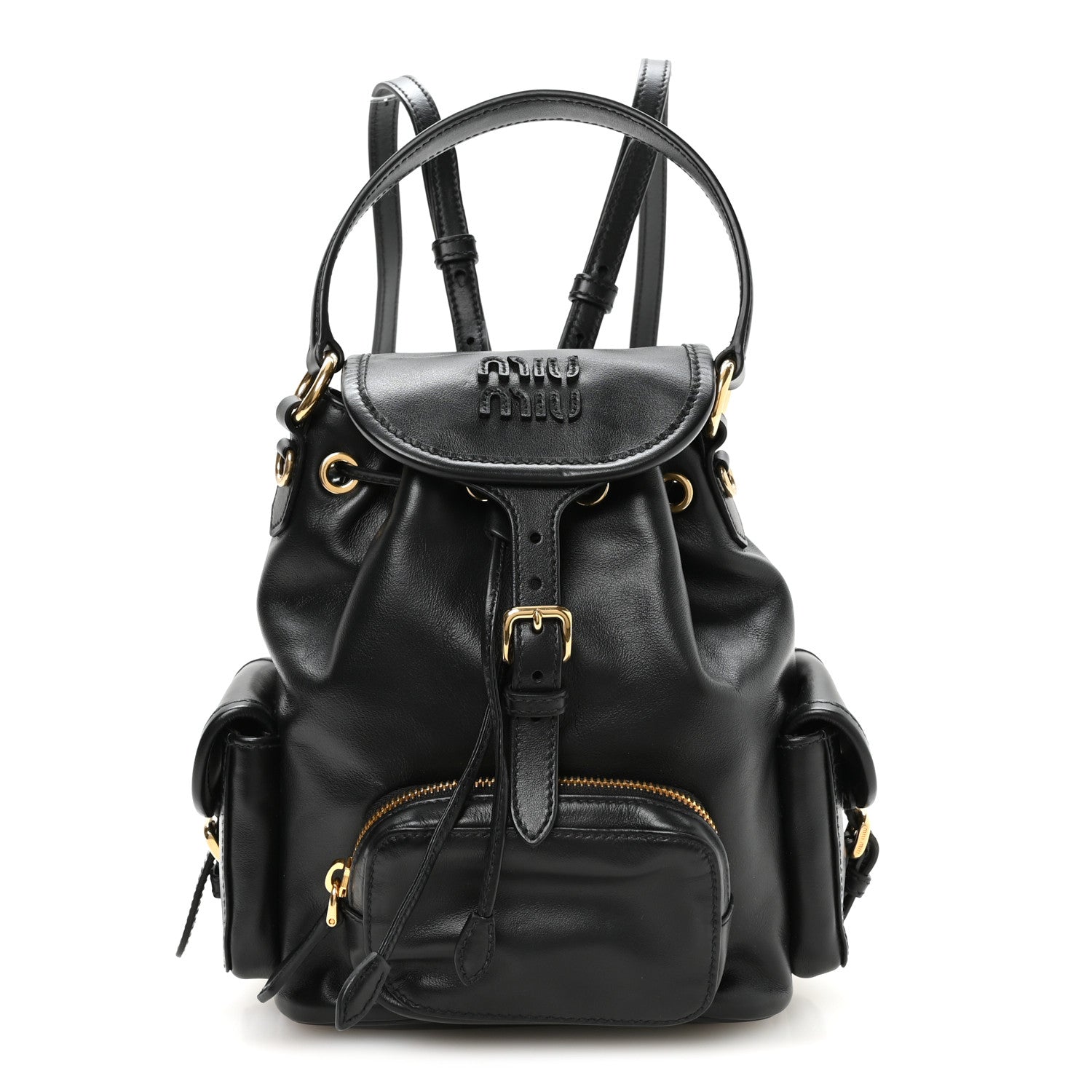 Miu Miu Soft Calfskin Medium Backpack Black 1 of 8