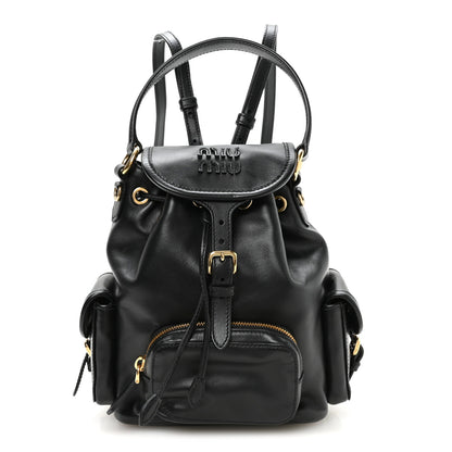 Miu Miu Soft Calfskin Medium Backpack Black 1 of 8