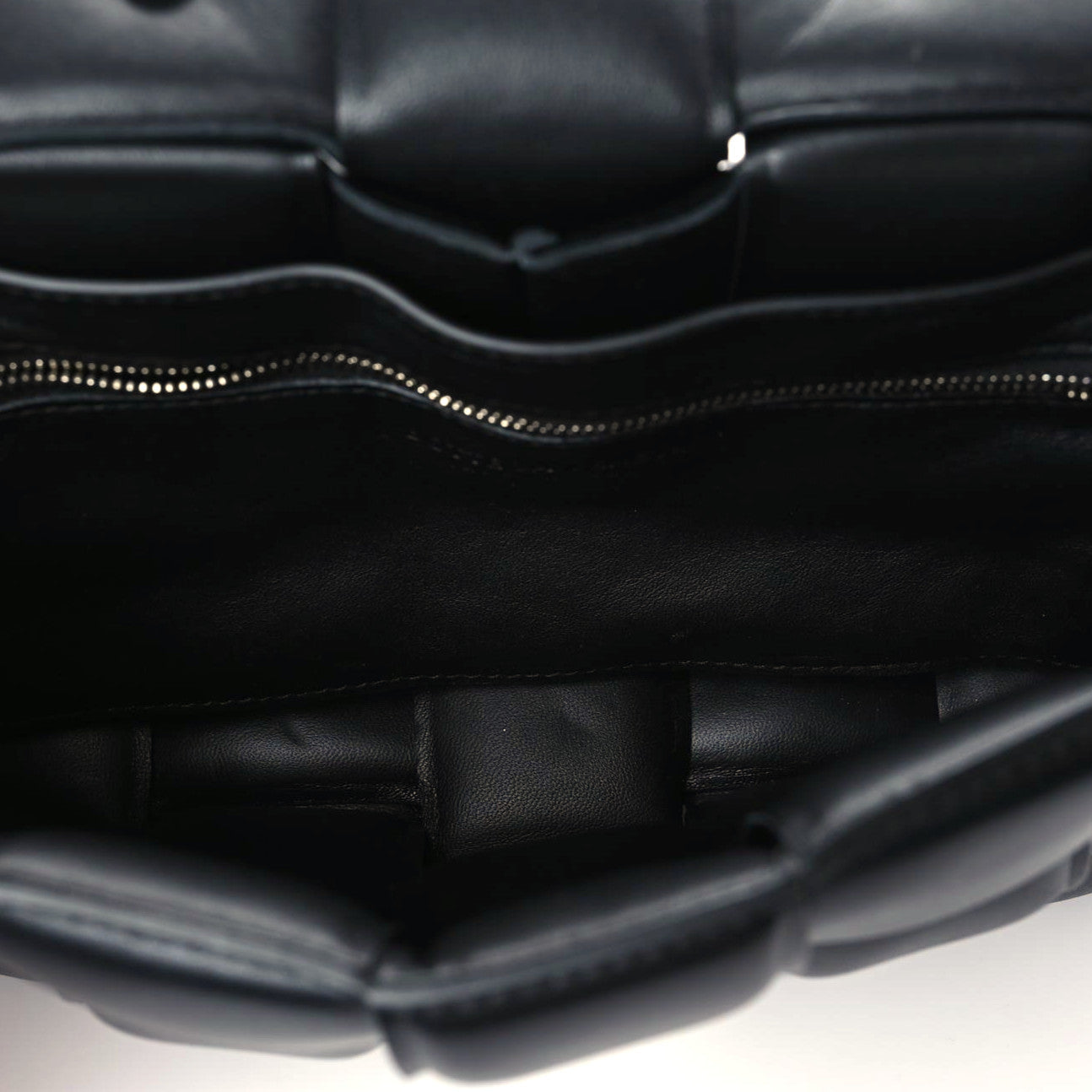 Lambskin Maxi Intrecciato Padded Chain Cassette Crossbody Bag Black