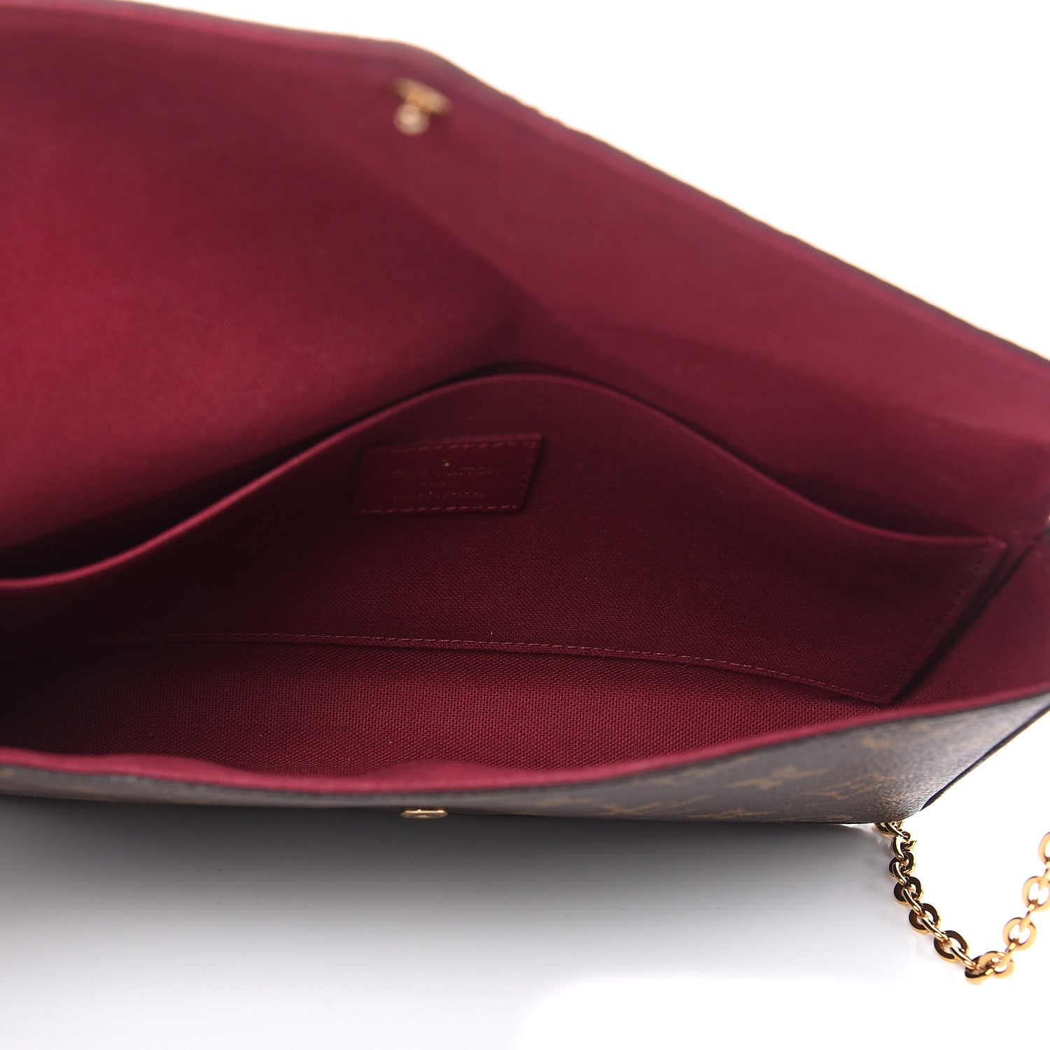 Louis Vuitton Monogram Pochette Felicie Chain Wallet Fuchsia 5 of 15