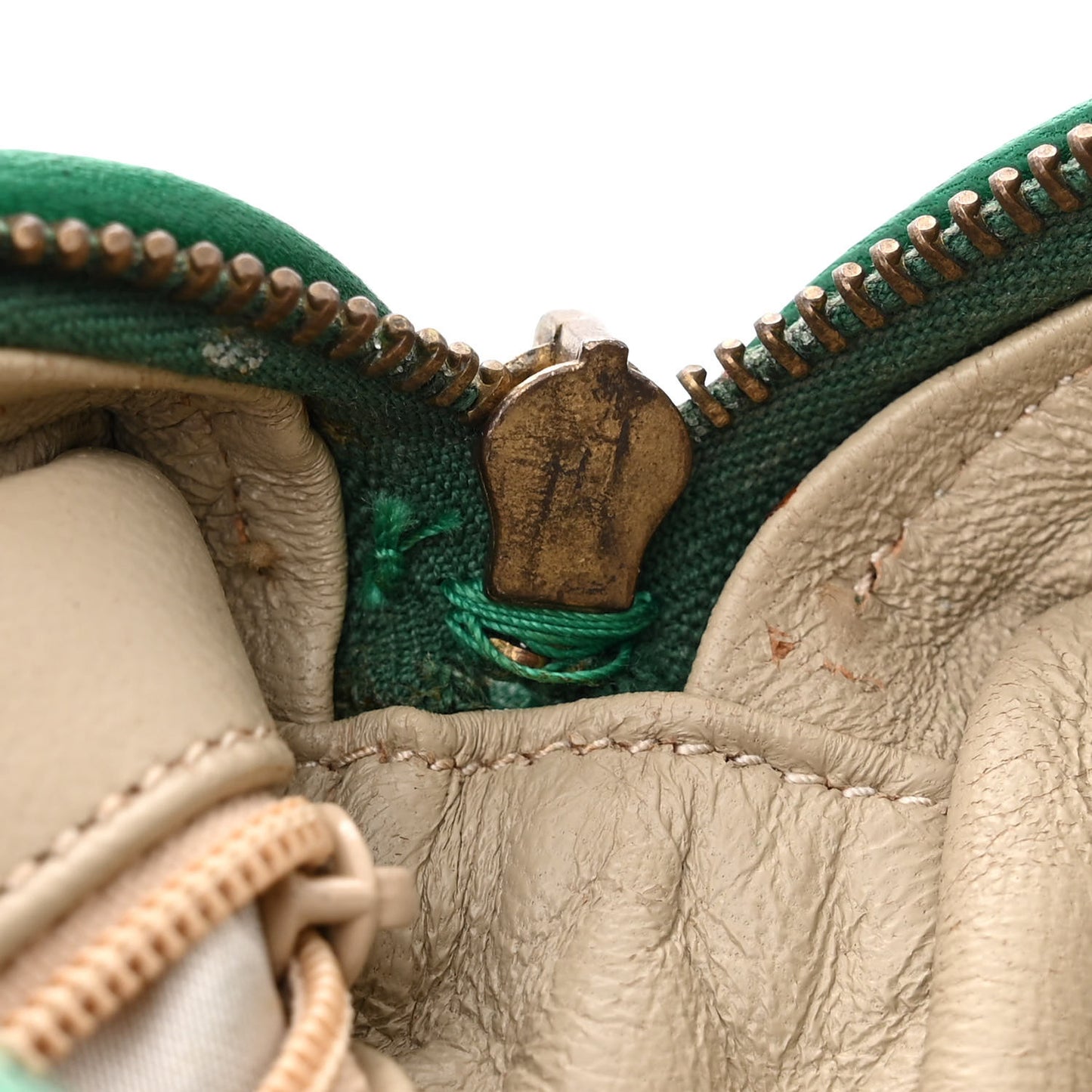 Lambskin Quilted CC Tassel Camera Case Green