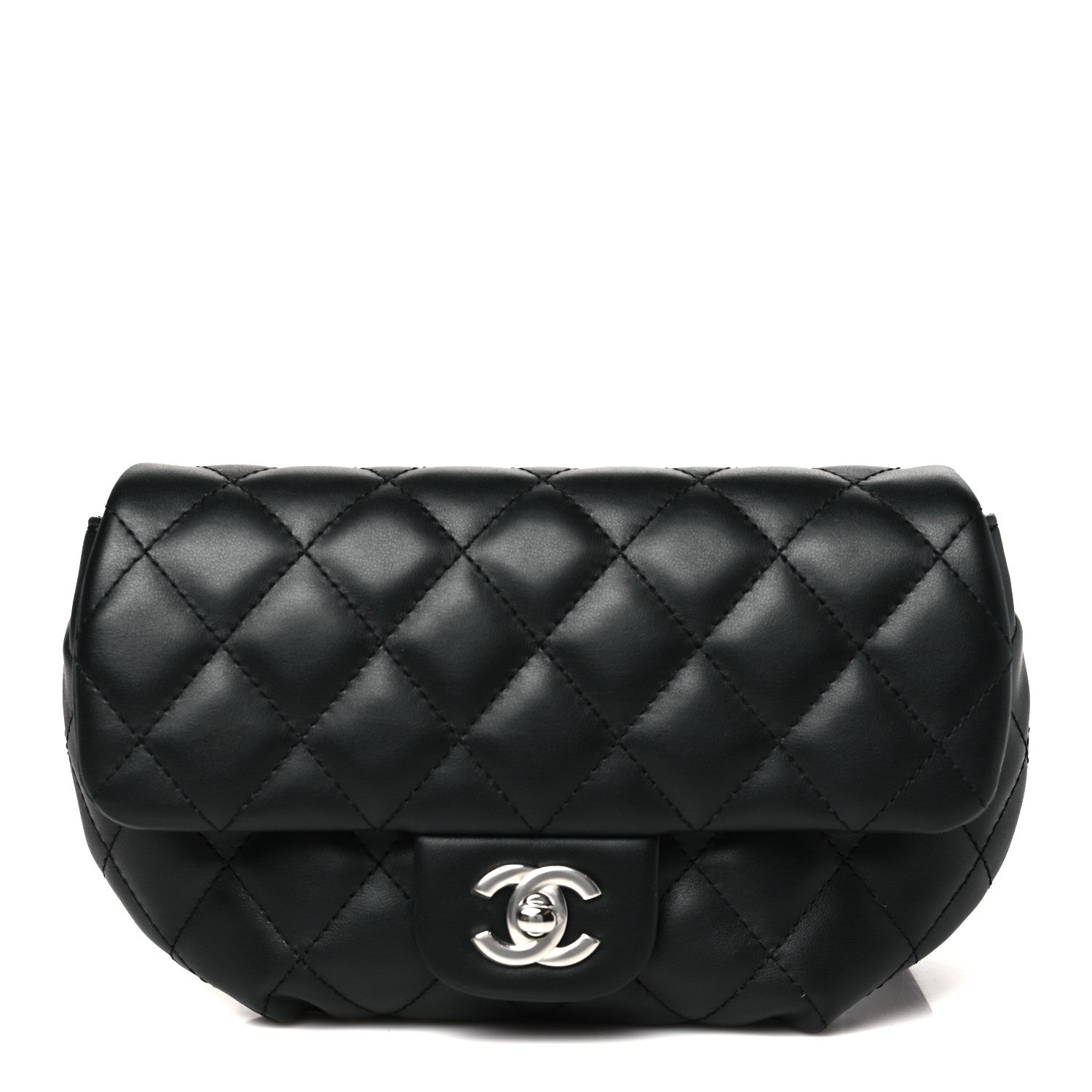 Chanel Calfskin Quilted CC Uniform Flap Belt Bag Black 1 of 11