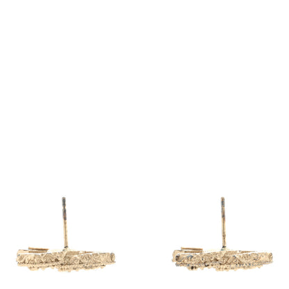 Chanel Enamel CC Baroque Earrings Black Gold 3 of 4