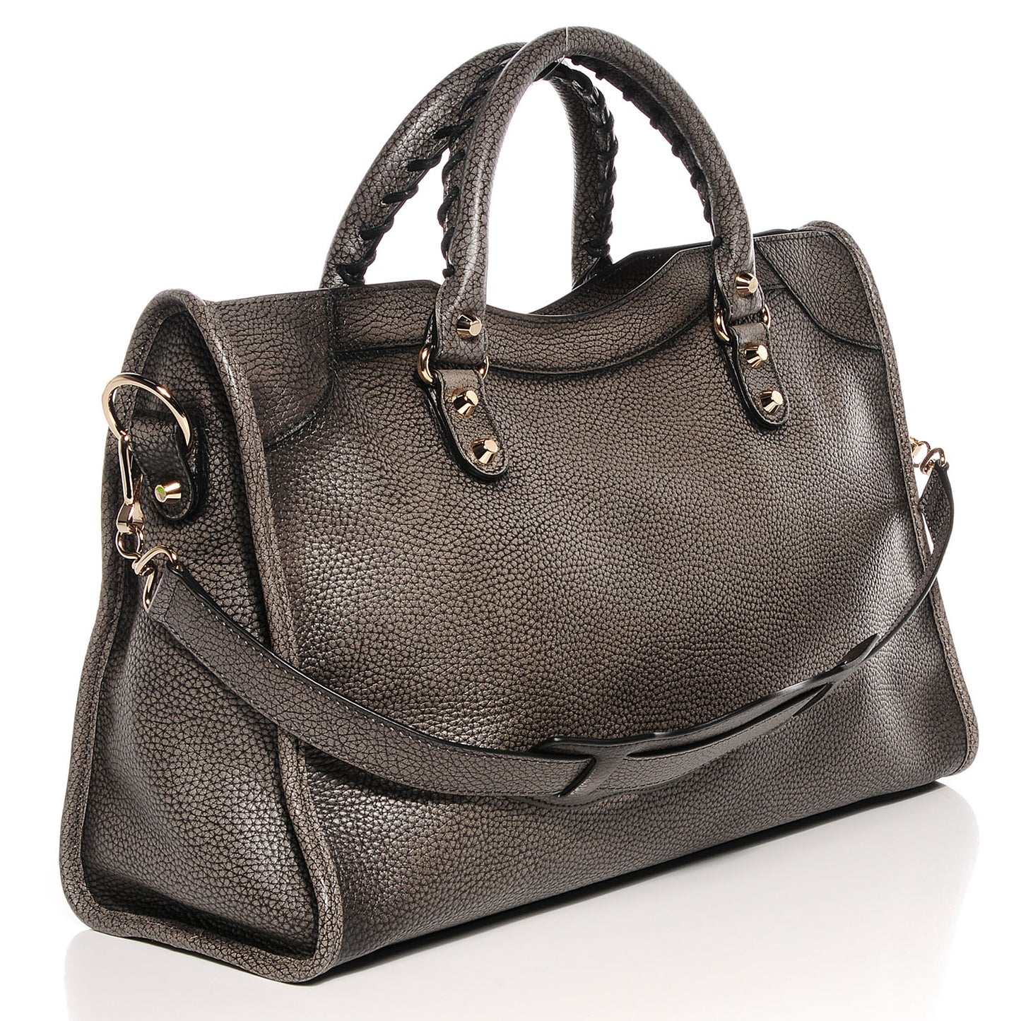 Grained Calfskin Classic Gold Hardware City Ombre Grey Gradient