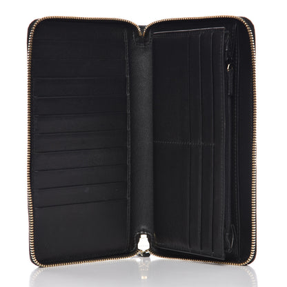 Gucci Guccissima Metal Bar Zip Around Organizer Wallet Black 5 of 13