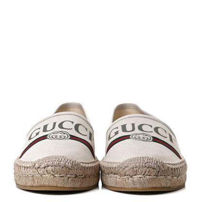 Gucci Canvas Logo Espadrilles 37.5 Greggio White 2 of 11