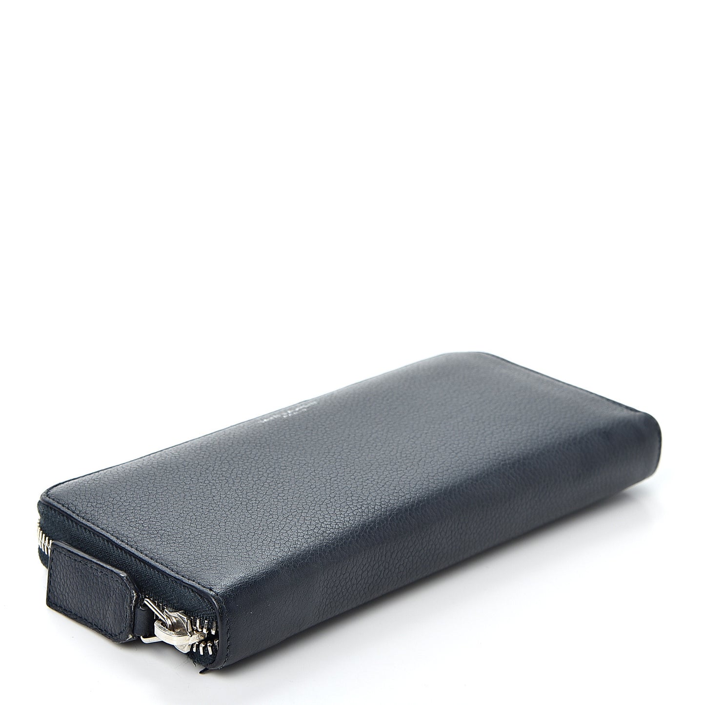 Grained Calfskin Rive Gauche Zip Around Wallet Deep Marine