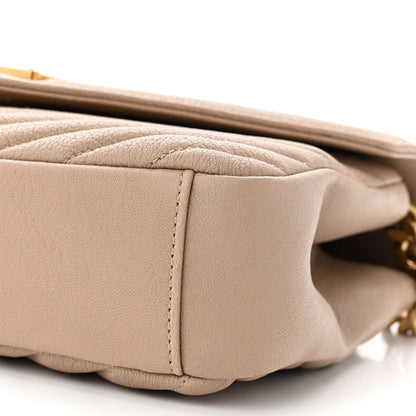 Saint Laurent Sheepskin Matelasse Chevron Monogram Medium College Bag Dark Beige 10 of 11