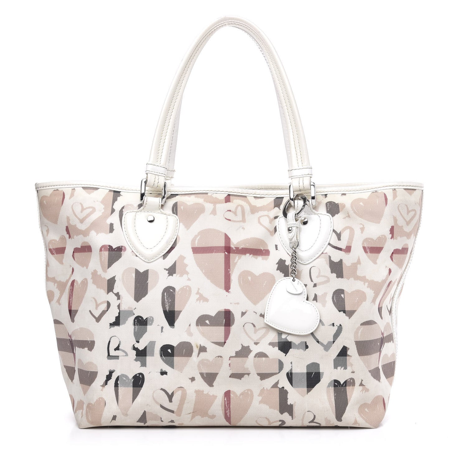 Nova Check Heart Tote White